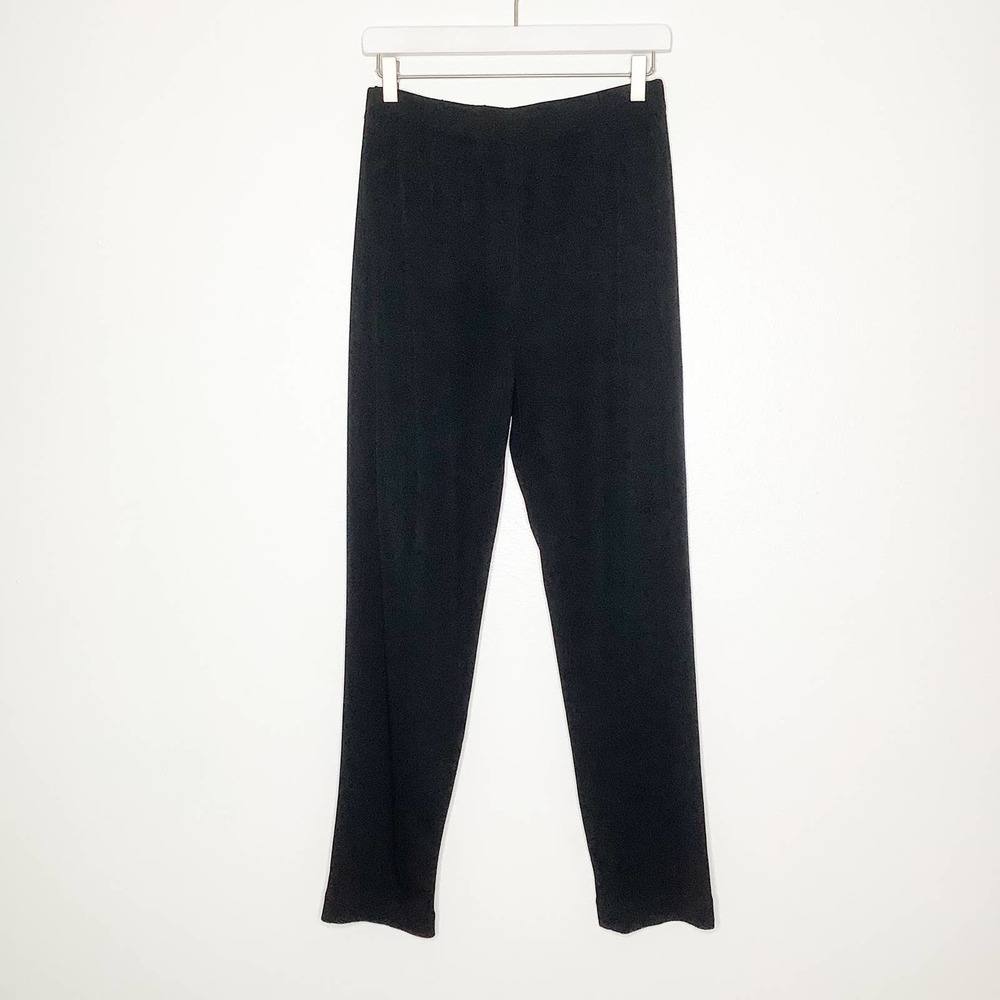 Ming Wang Black Straight Leg Knit Pull On Pants Small